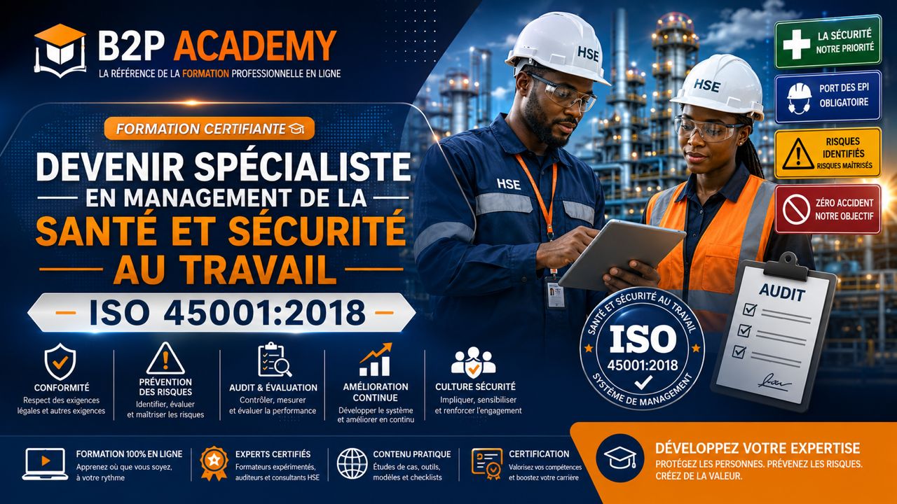 DEVENIR SPECIALISTE En Management de la Santé et Sécurité au Travail ISO 45001 : 2018